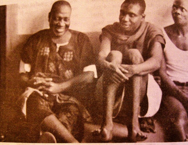 An image of Chief Nwiboko Obodo (left) and other members of the Odozi Obodo Cult in detention.